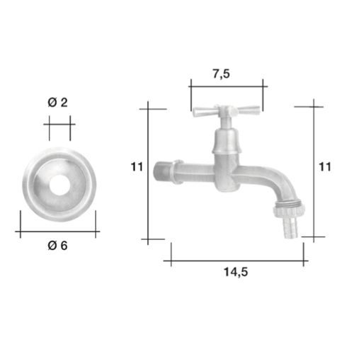 Rompigetto e Portagomma per rubinetto Morelli ELICA - Ottone Made in Italy